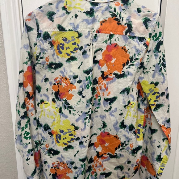 Floral GAP Shrunken Boyfriend Blouse Small - Picture 4 of 5